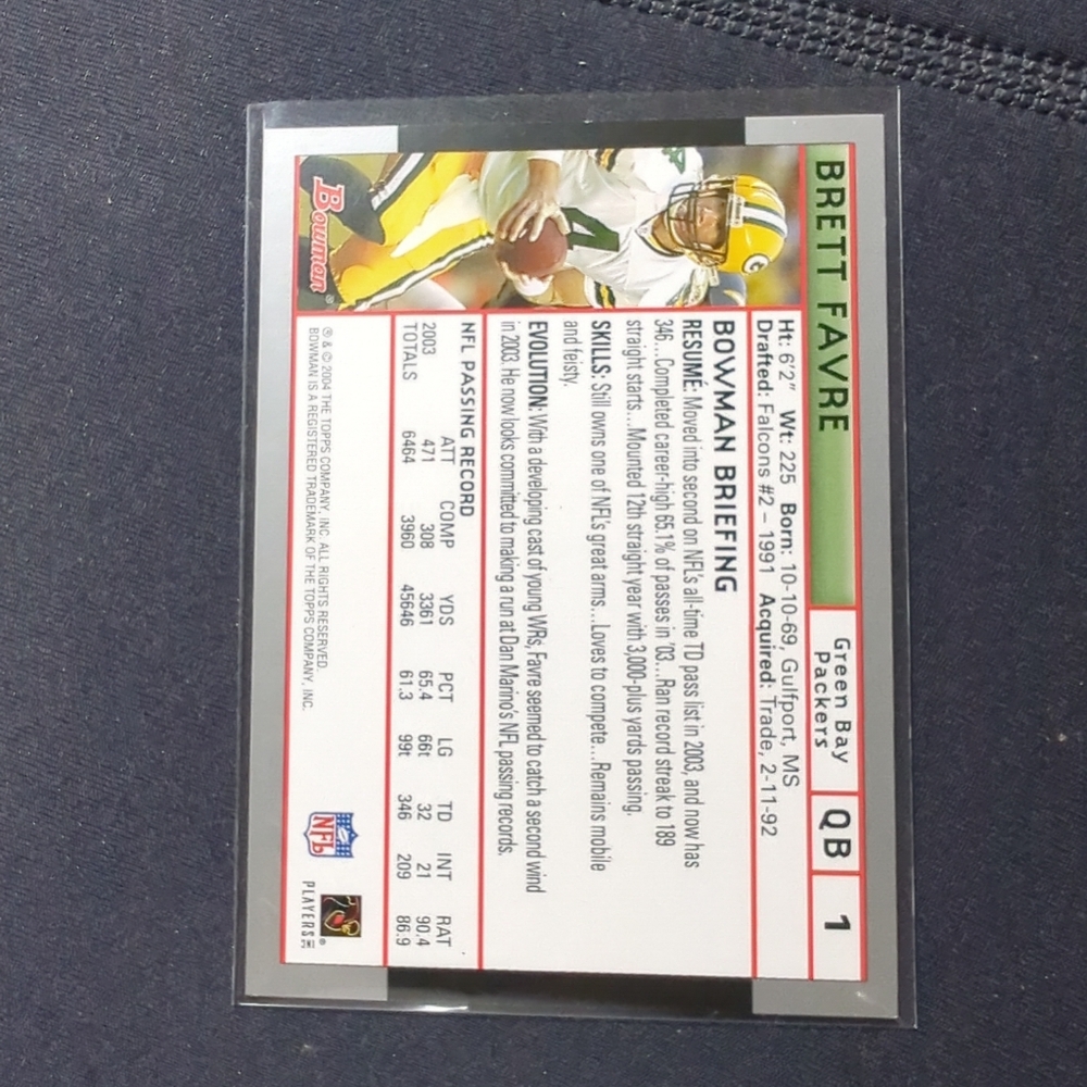 2004 Bowman Chrome - #1 Brett Favre/Green Bay Packers NR MT - Picture 5 of 10
